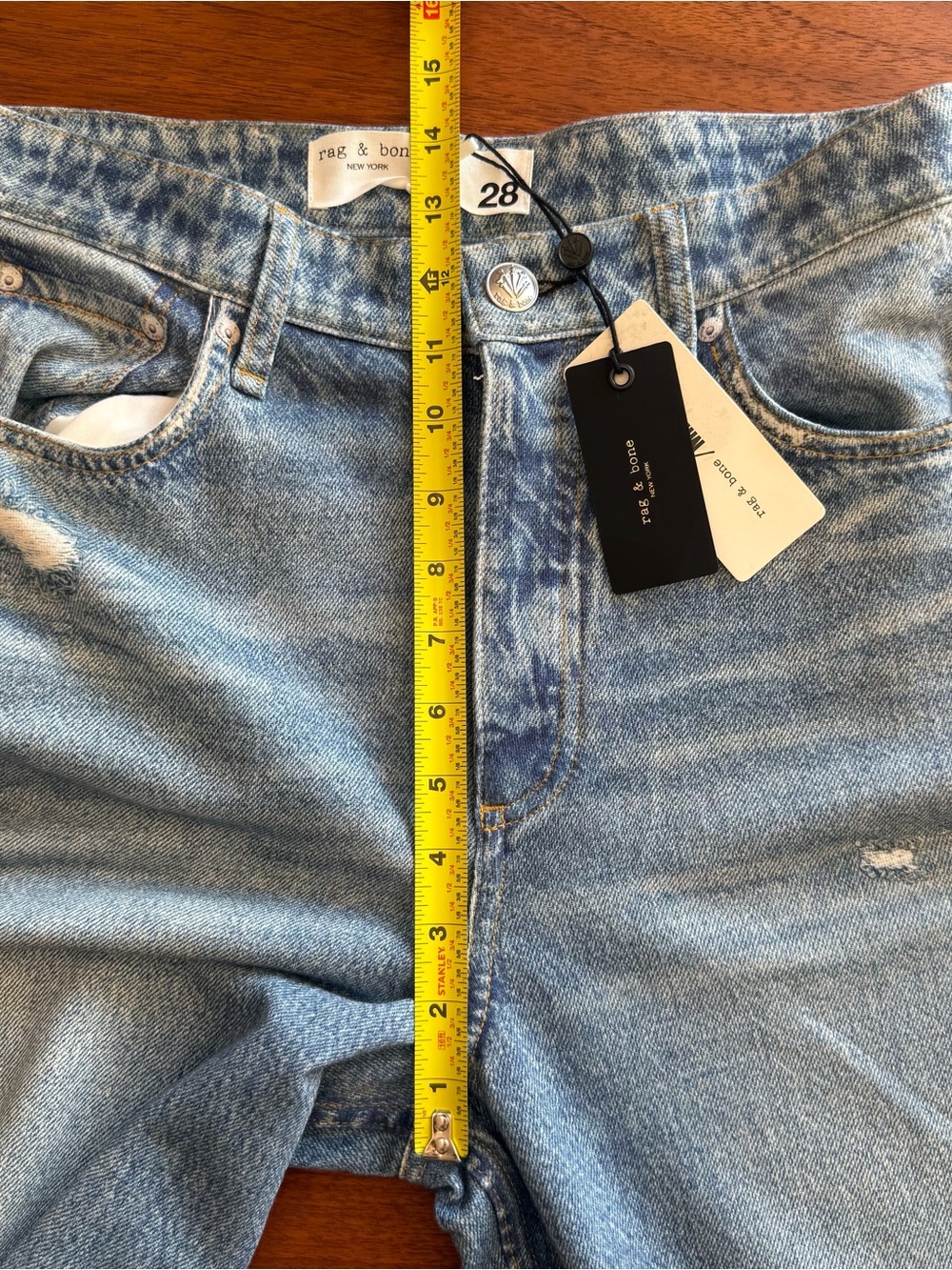 Rag & Bone Miramar Sofie Women’s Wide Leg Terry Jeans Minetta Blue Size 28 - Picture 9 of 13